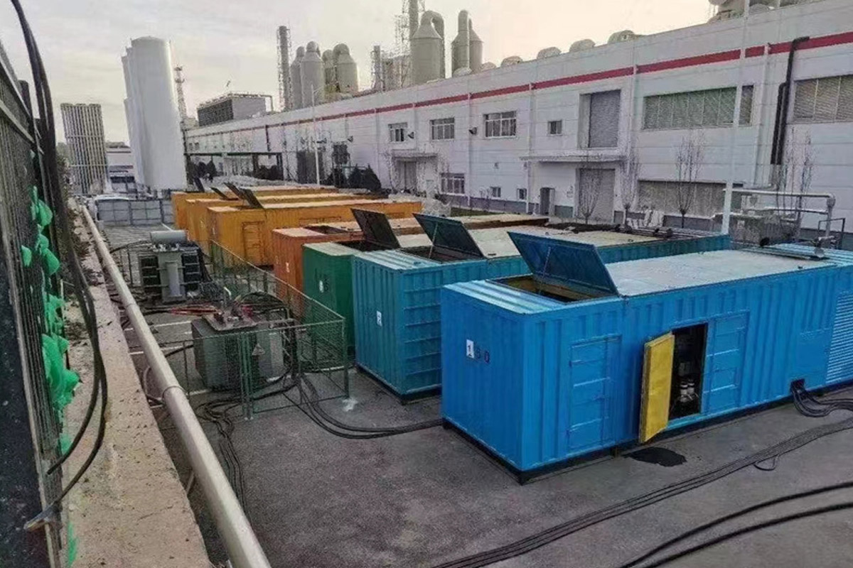 博白发电机租赁施工现场